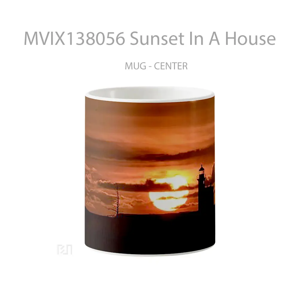 Mug Sunset In A House Gelas Pemandangan Alam