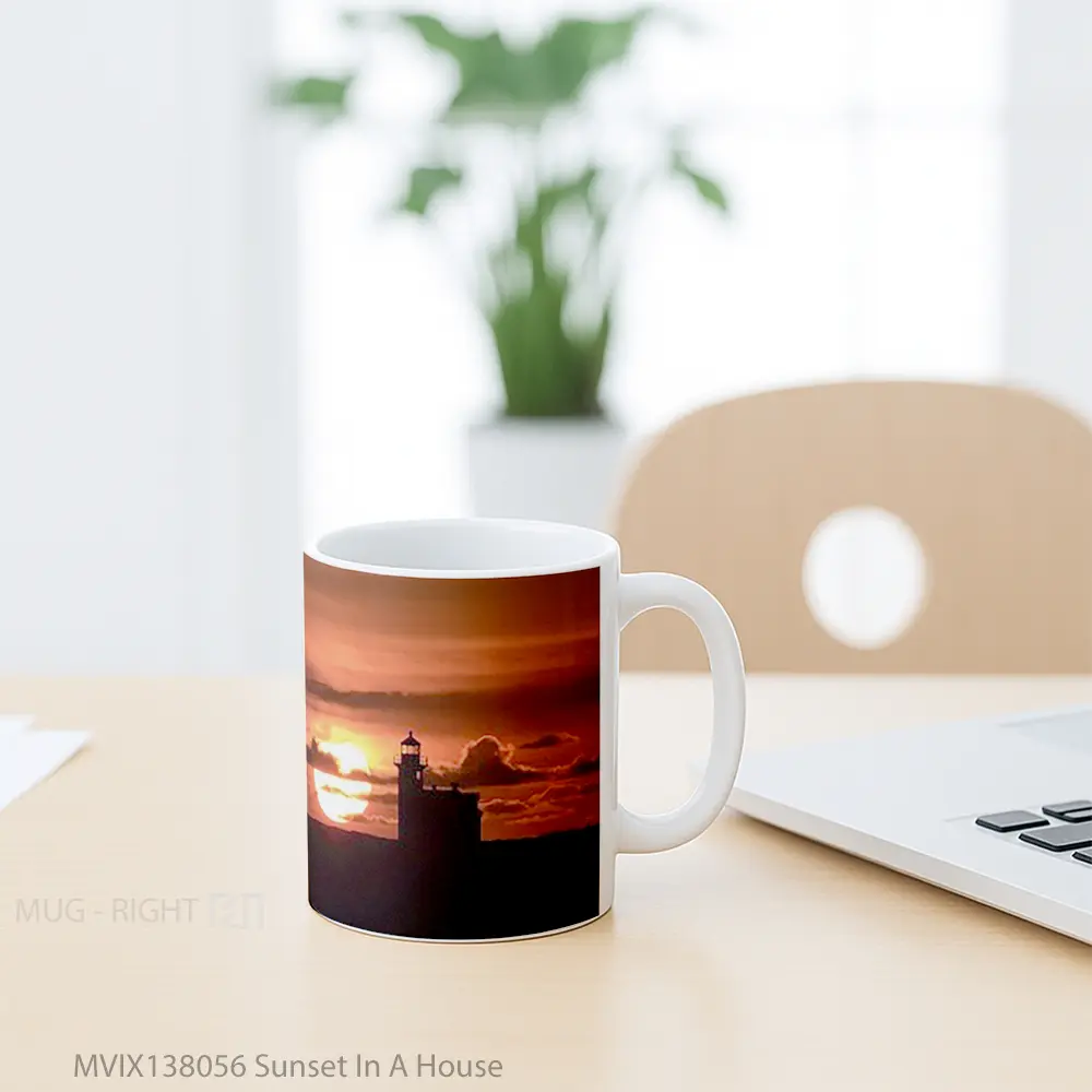 Mug Sunset In A House Gelas Pemandangan Alam - All-side / Desain