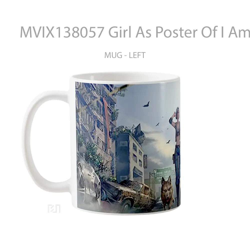 Mug Girl As Poster Of I Am Legend Gelas Keramik Unik - All-side / Desain