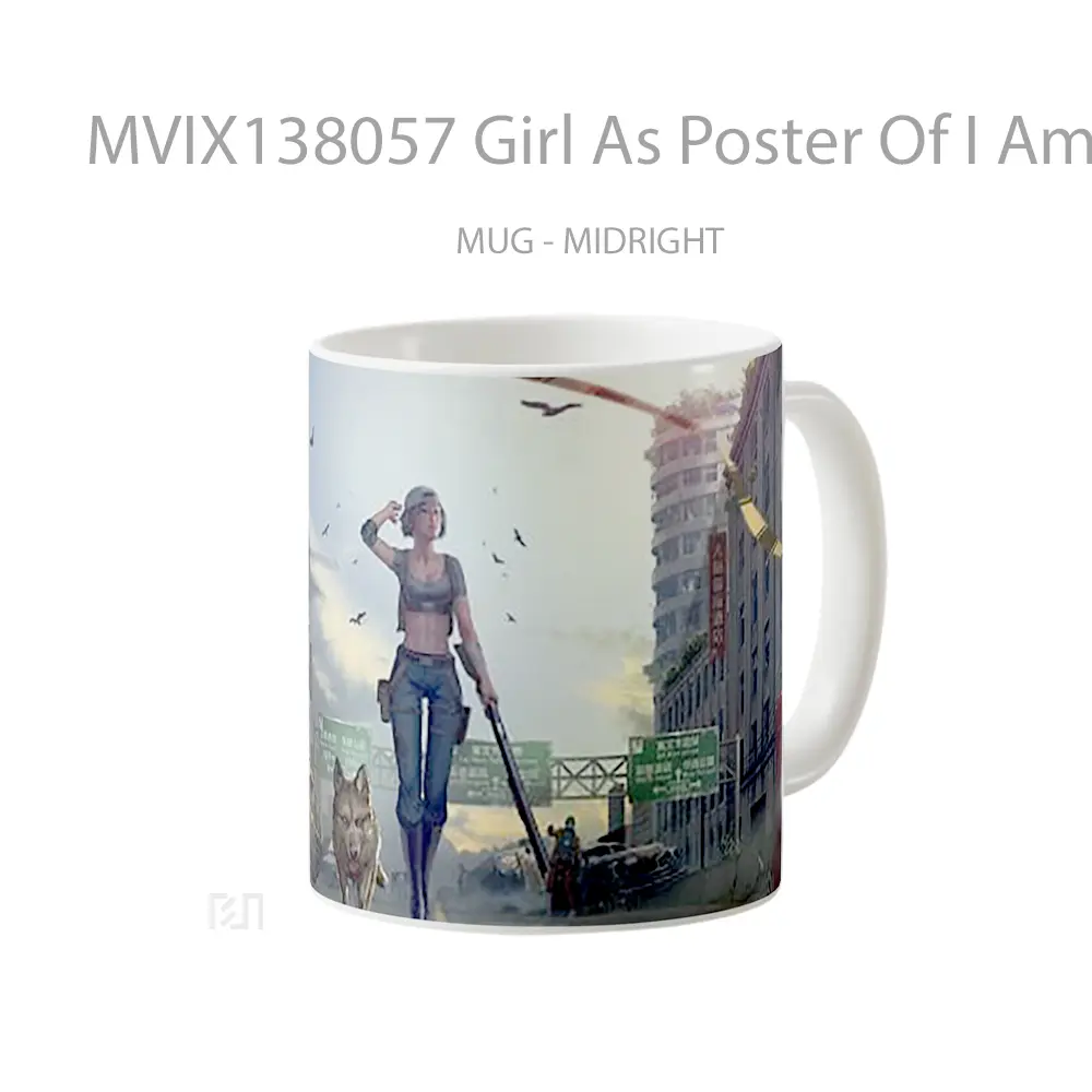 Mug Girl As Poster Of I Am Legend Gelas Keramik Unik - All-side / Desain