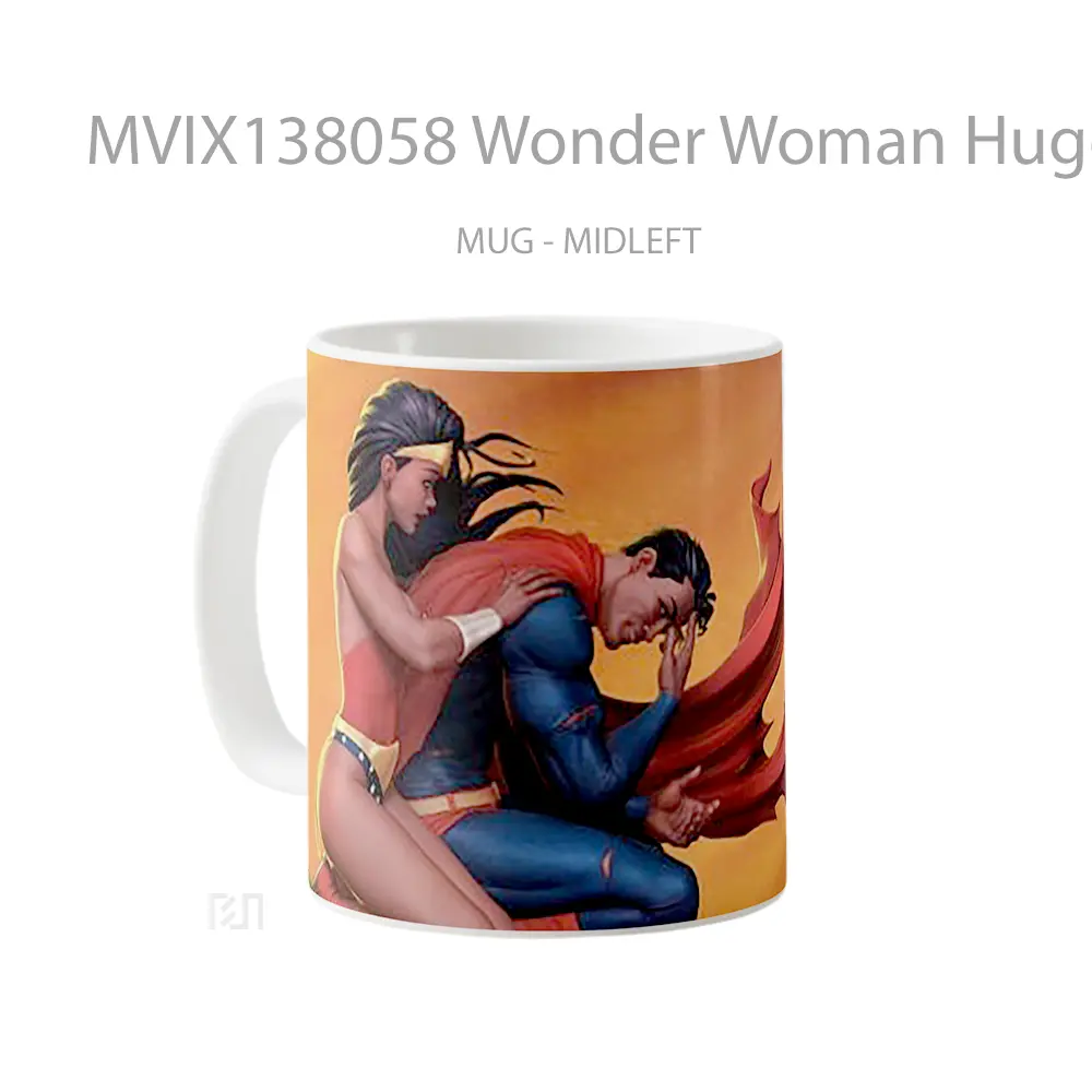 Mug Wonder Woman Hugging Superman Gelas Superhero - All-side / Desain