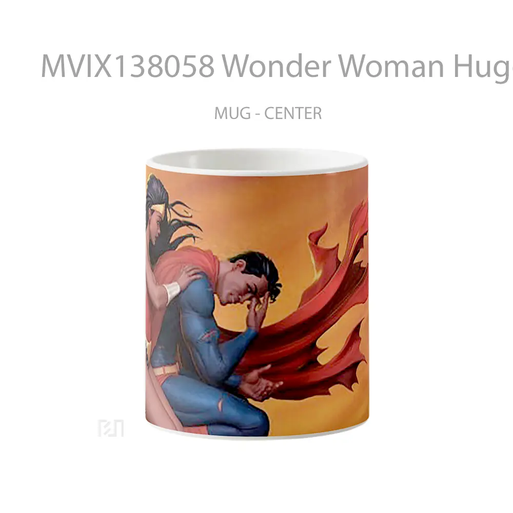 Mug Wonder Woman Hugging Superman Gelas Superhero