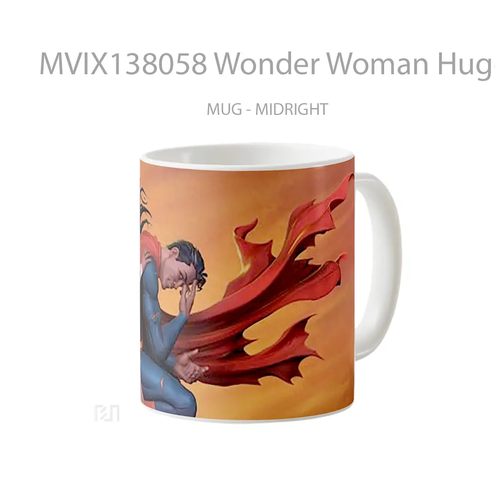 Mug Wonder Woman Hugging Superman Gelas Superhero - All-side / Desain