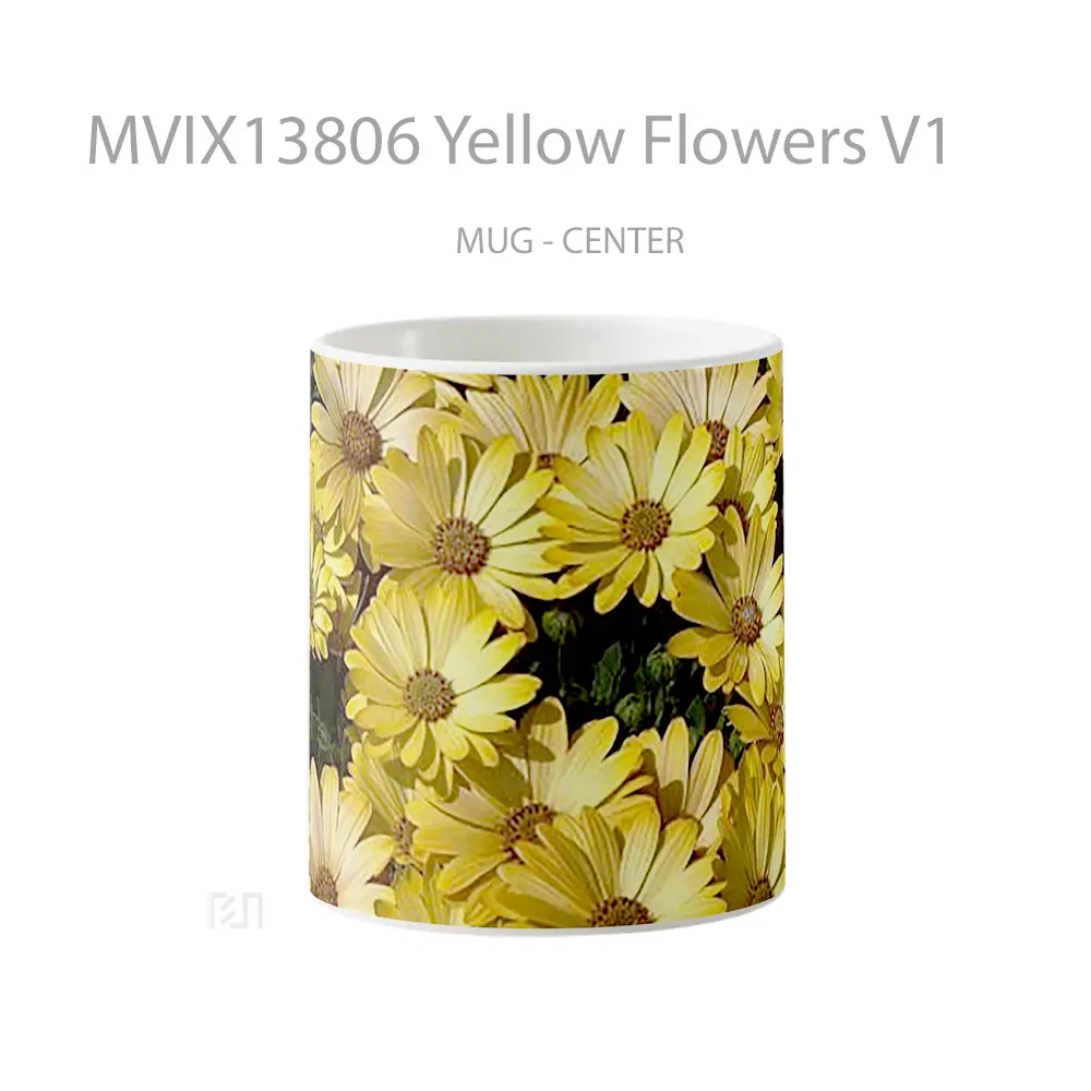 Mug Yellow Flowers V1 Gelas Pemandangan Alam