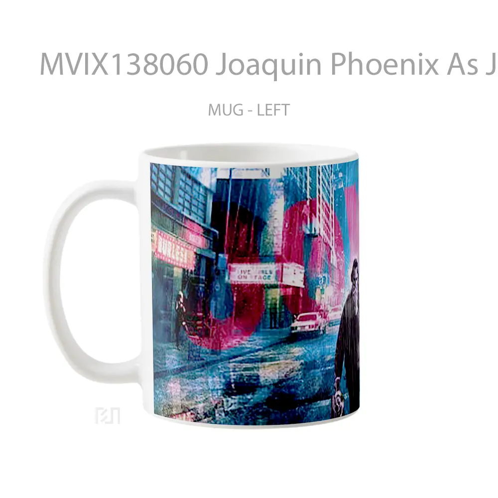 Mug Joaquin Phoenix As Joker In The City Gelas Superhero - All-side / Desain