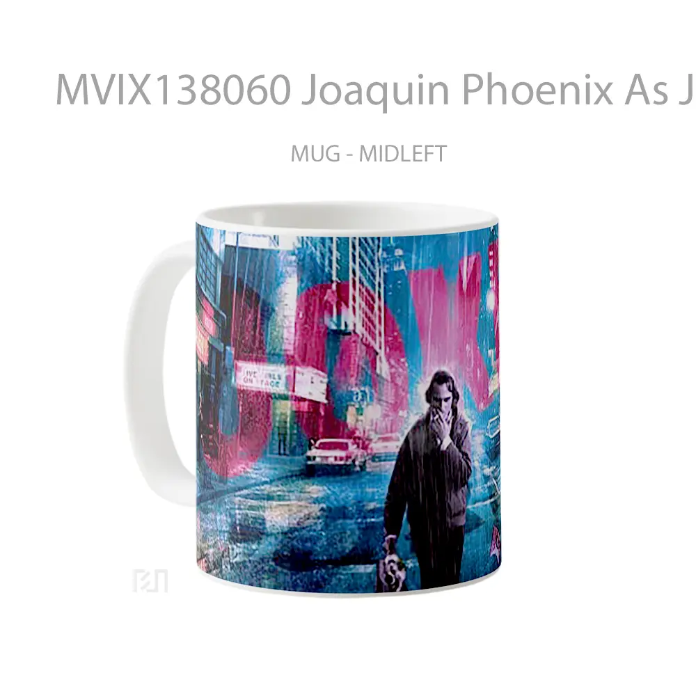 Mug Joaquin Phoenix As Joker In The City Gelas Superhero - All-side / Desain