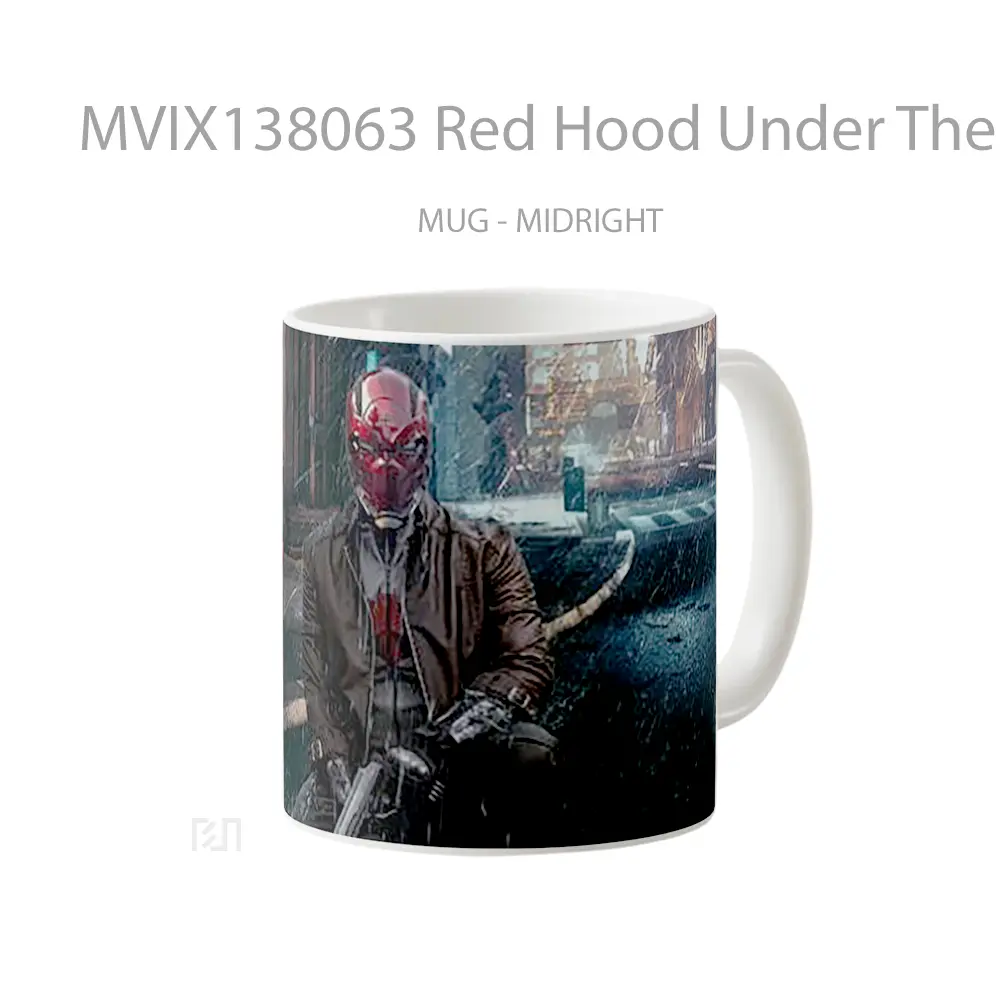 Mug Red Hood Under The Rain Gelas Superhero - All-side / Desain