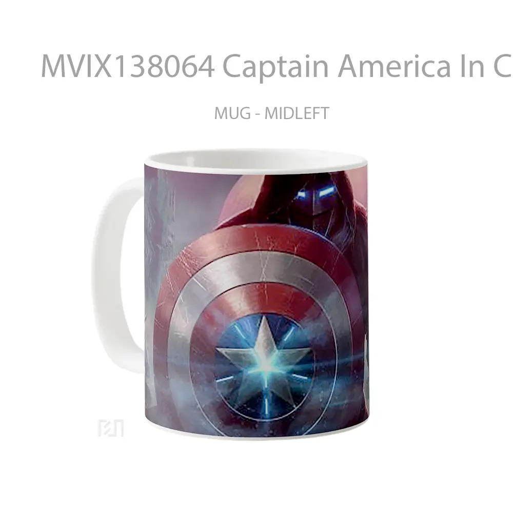 Mug Captain America In Contest Of Champions Gelas Superhero - All-side / Desain