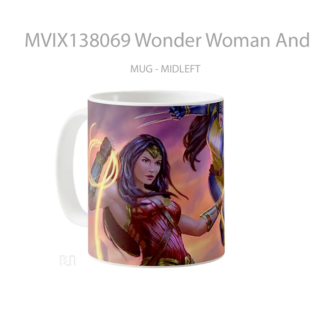 Mug Wonder Woman And X23 Gelas Superhero - All-side / Desain