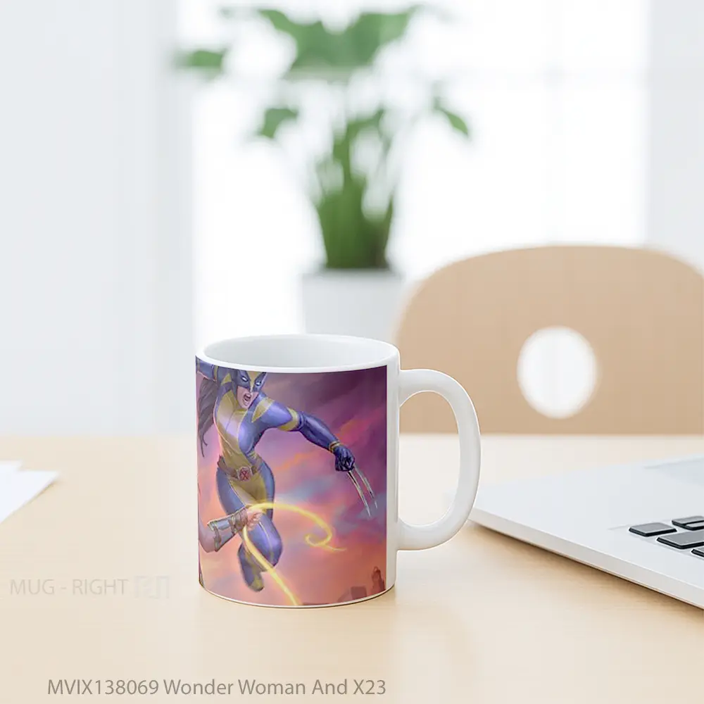 Mug Wonder Woman And X23 Gelas Superhero - All-side / Desain