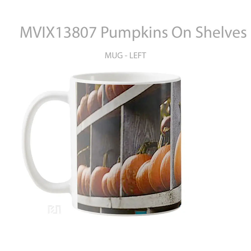 Mug Pumpkins On Shelves Gelas Keramik Unik - All-side / Desain