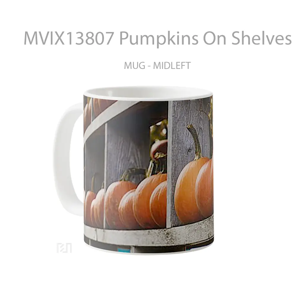 Mug Pumpkins On Shelves Gelas Keramik Unik - All-side / Desain