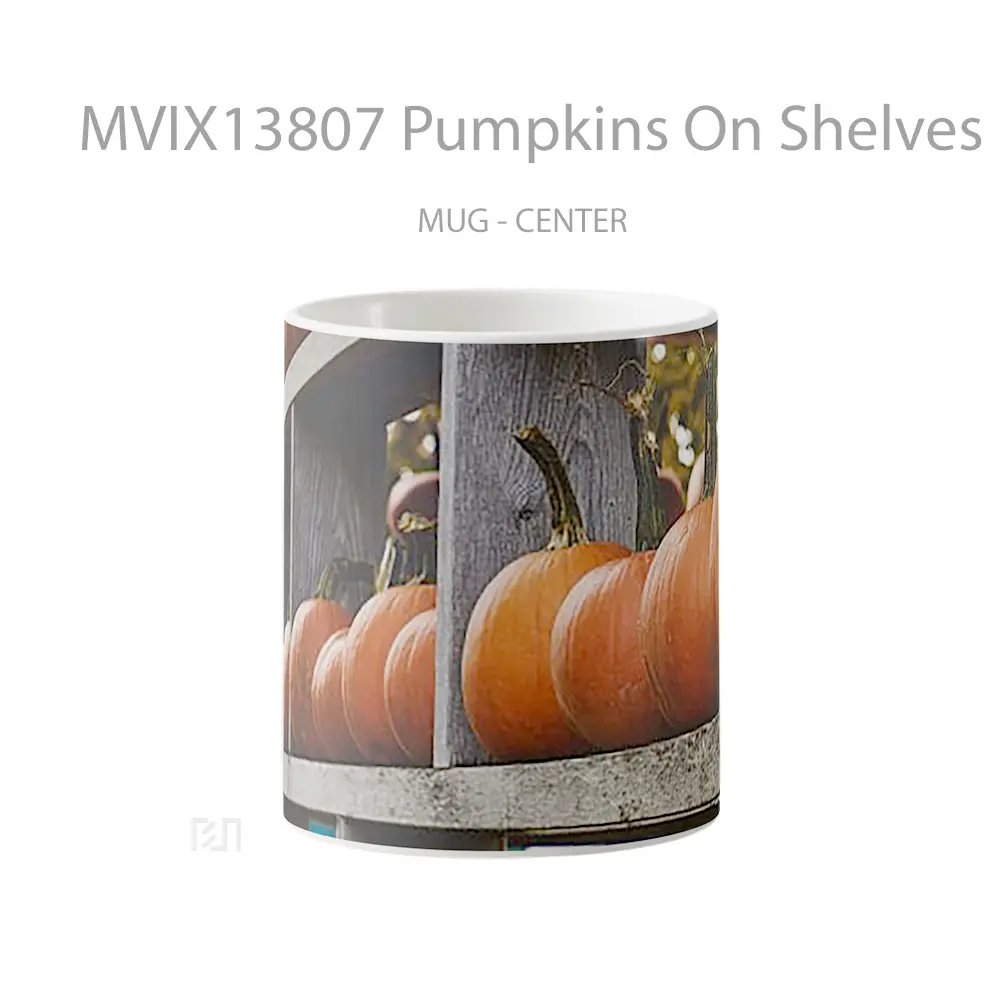 Mug Pumpkins On Shelves Gelas Keramik Unik