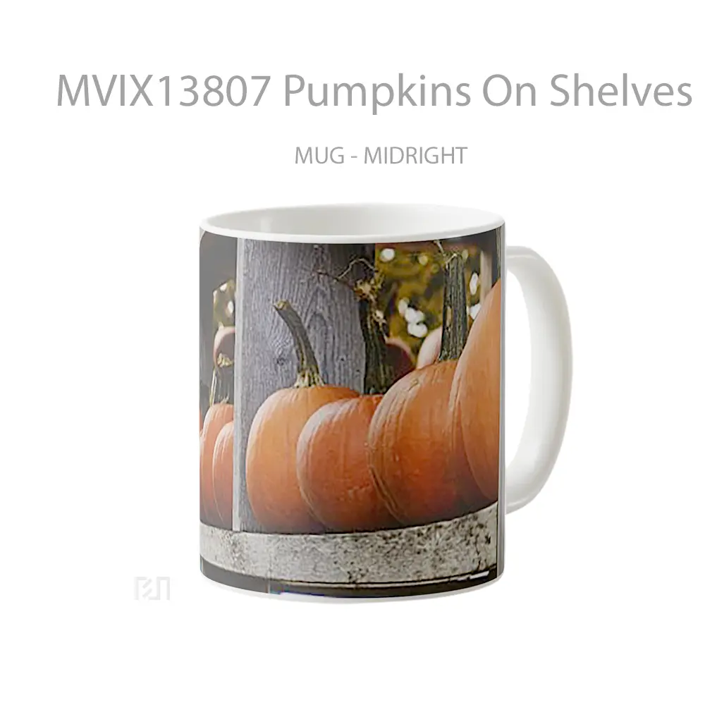 Mug Pumpkins On Shelves Gelas Keramik Unik - All-side / Desain