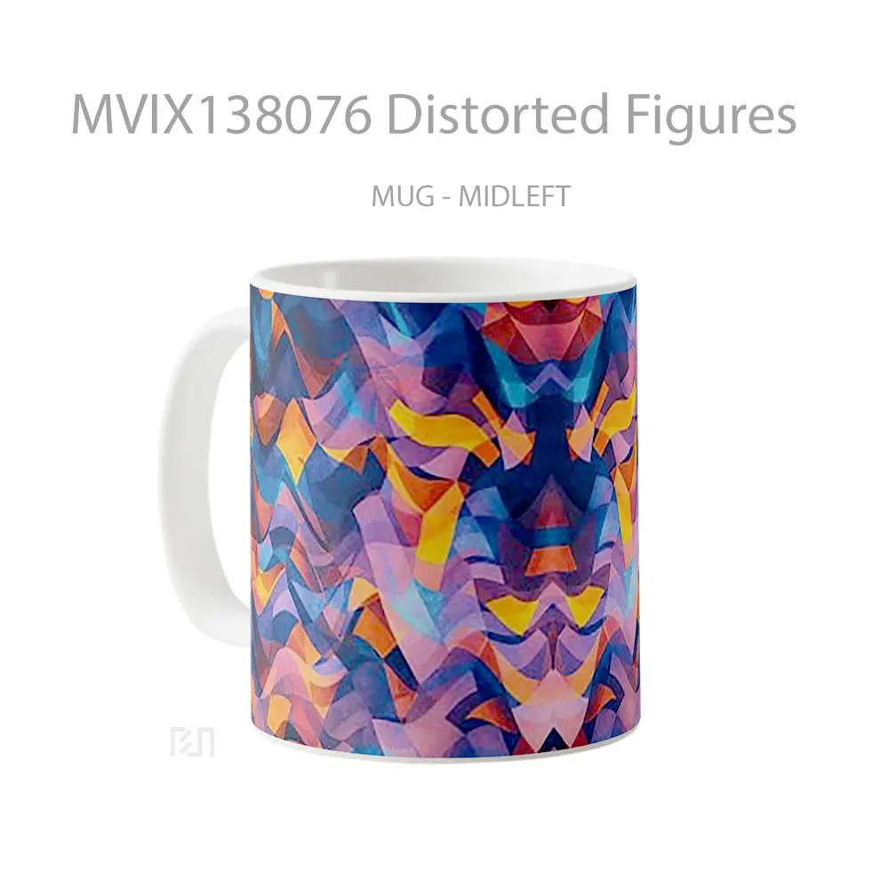 Mug Distorted Figures Gelas Keramik Unik - All-side / Desain