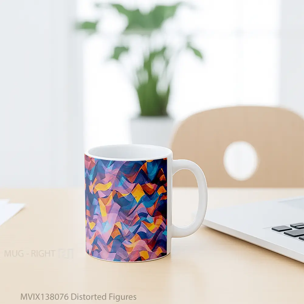 Mug Distorted Figures Gelas Keramik Unik - All-side / Desain