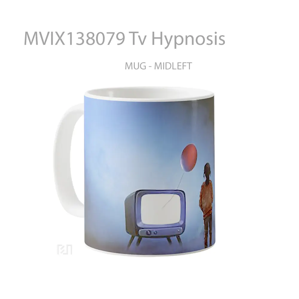 Mug Tv Hypnosis Gelas Keramik Unik - All-side / Desain