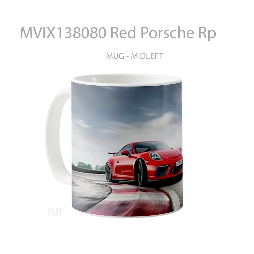 Mug Red Porsche Rp Cangkir Mobil - All-side / Desain