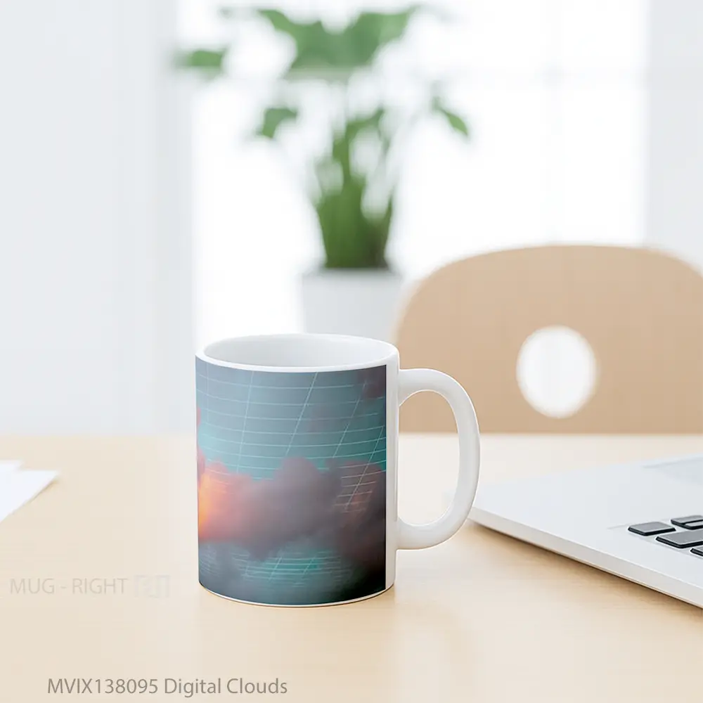 Mug Digital Clouds Gelas Pemandangan Alam - All-side / Desain