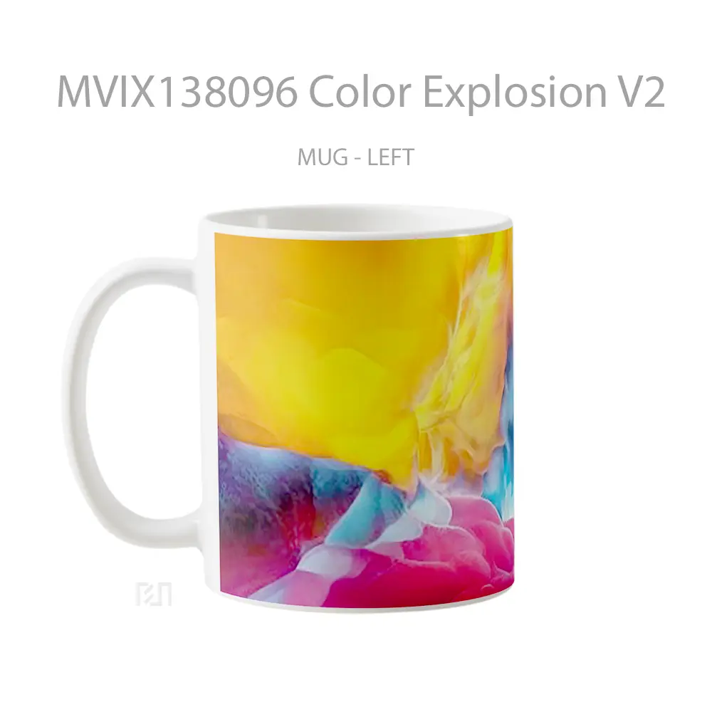 Mug Color Explosion V2 Gelas Keramik Unik - All-side / Desain