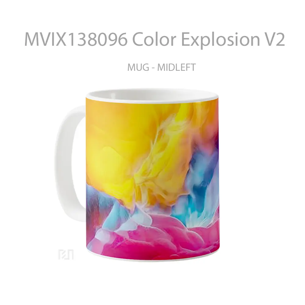 Mug Color Explosion V2 Gelas Keramik Unik - All-side / Desain