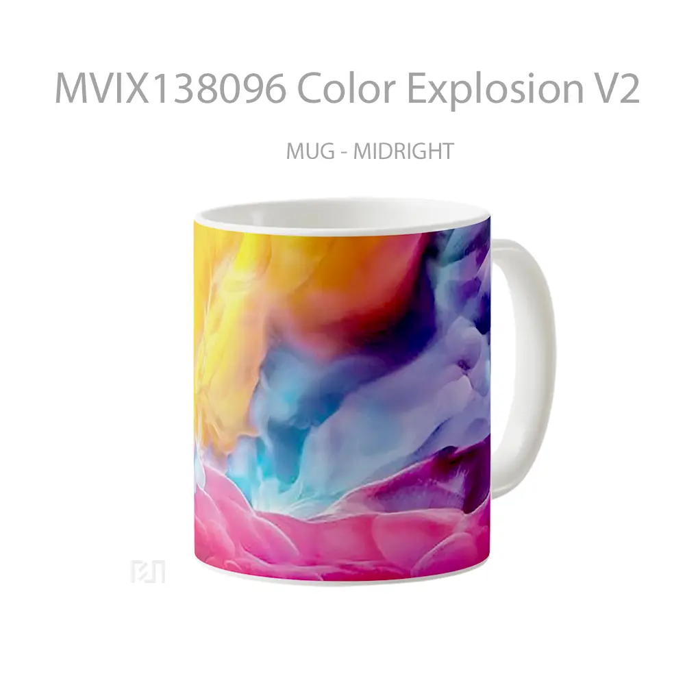 Mug Color Explosion V2 Gelas Keramik Unik - All-side / Desain