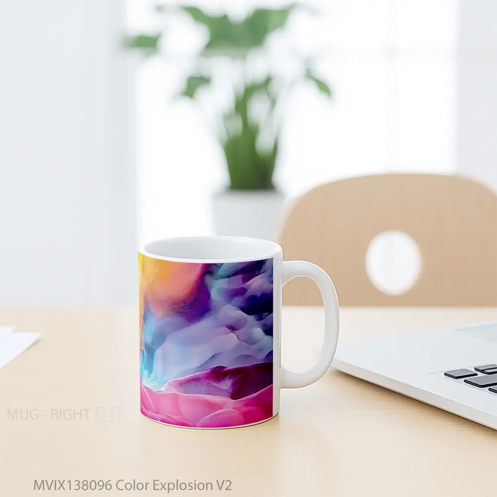 Mug Color Explosion V2 Gelas Keramik Unik - All-side / Desain