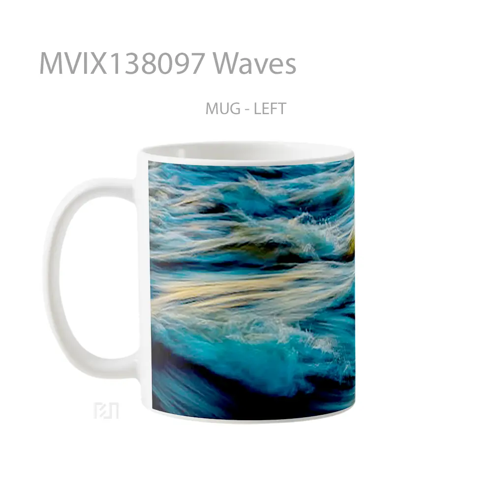 Mug Waves Gelas Keramik Unik - All-side / Desain