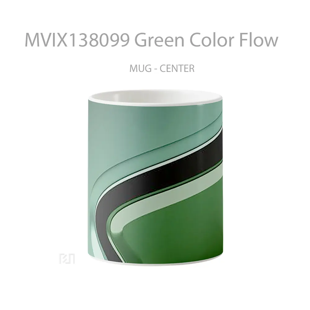 Mug Green Color Flow Gelas Keramik Unik