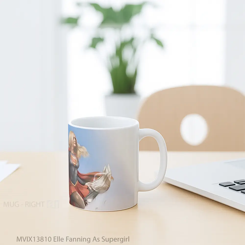 Mug Elle Fanning As Supergirl Gelas Keramik Unik - All-side / Desain