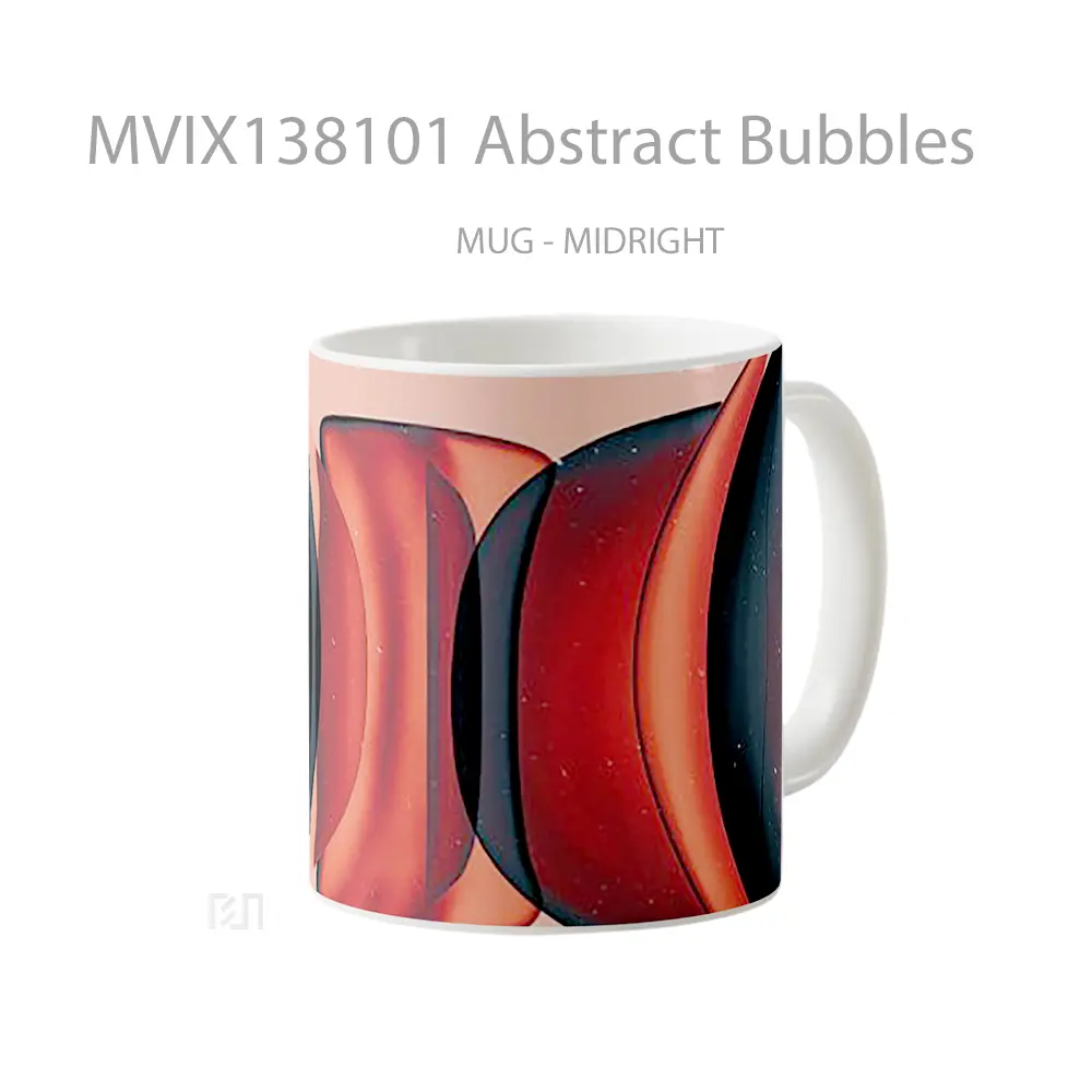 Mug Abstract Bubbles Gelas Seni Modern - All-side / Desain