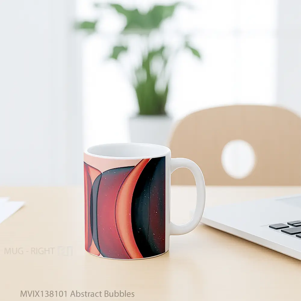 Mug Abstract Bubbles Gelas Seni Modern - All-side / Desain