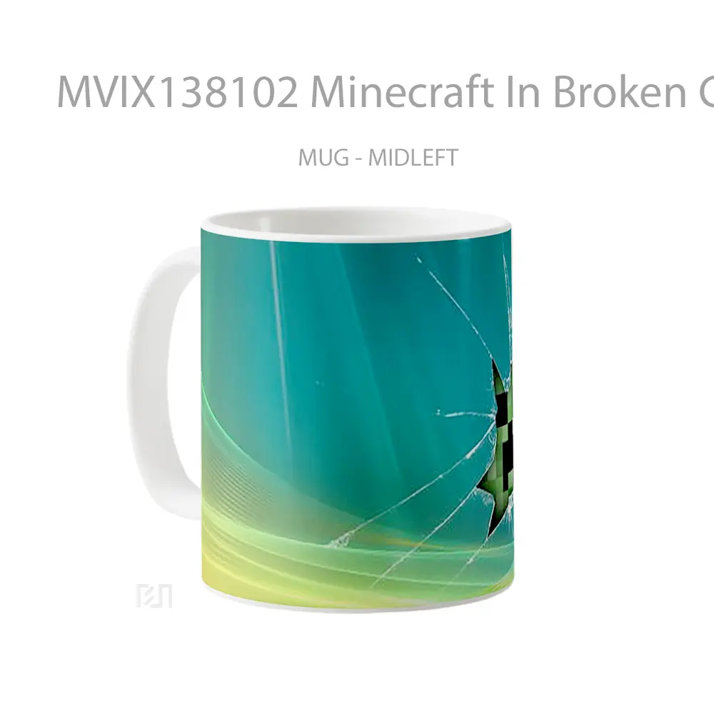 Mug Minecraft In Broken Glass Cangkir Gamer - All-side / Desain