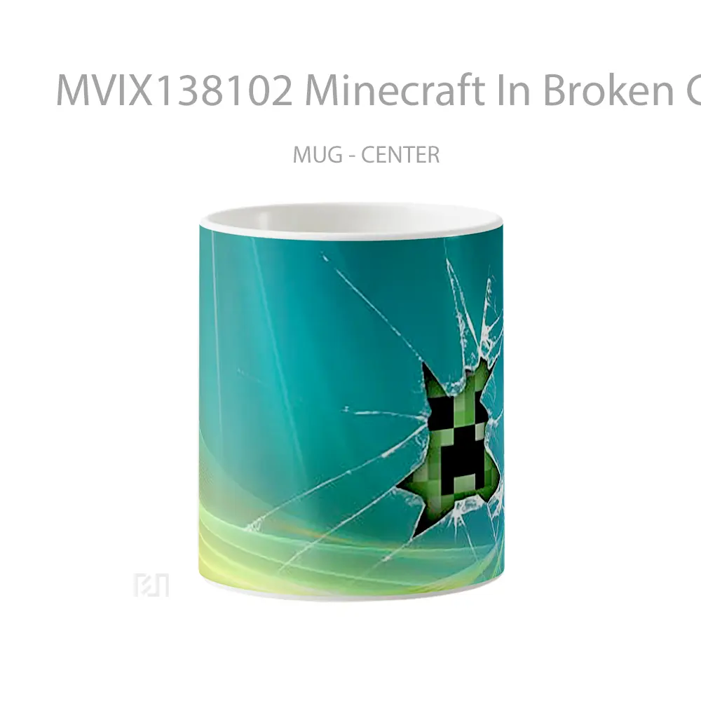 Mug Minecraft In Broken Glass Cangkir Gamer