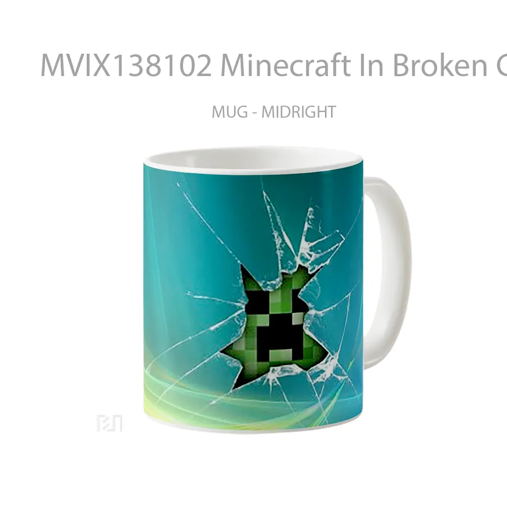 Mug Minecraft In Broken Glass Cangkir Gamer - All-side / Desain