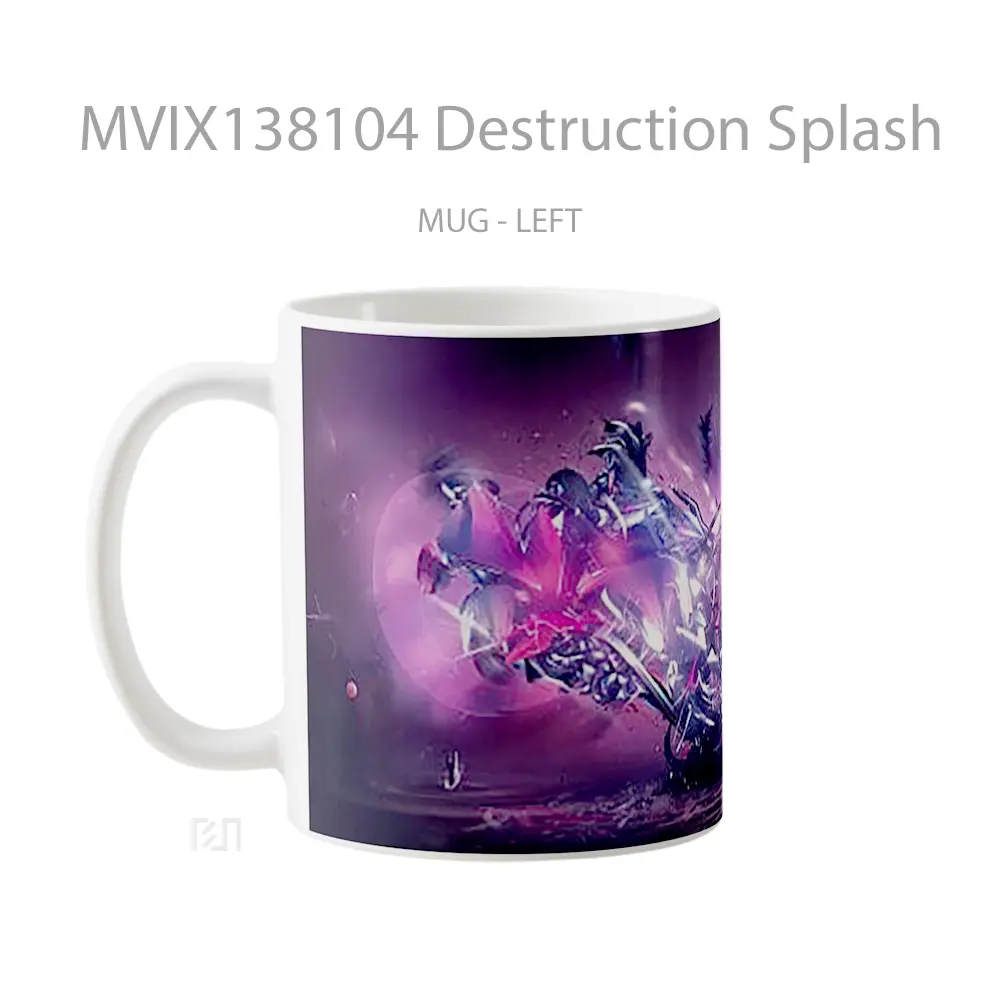 Mug Destruction Splash Gelas Keramik Unik - All-side / Desain