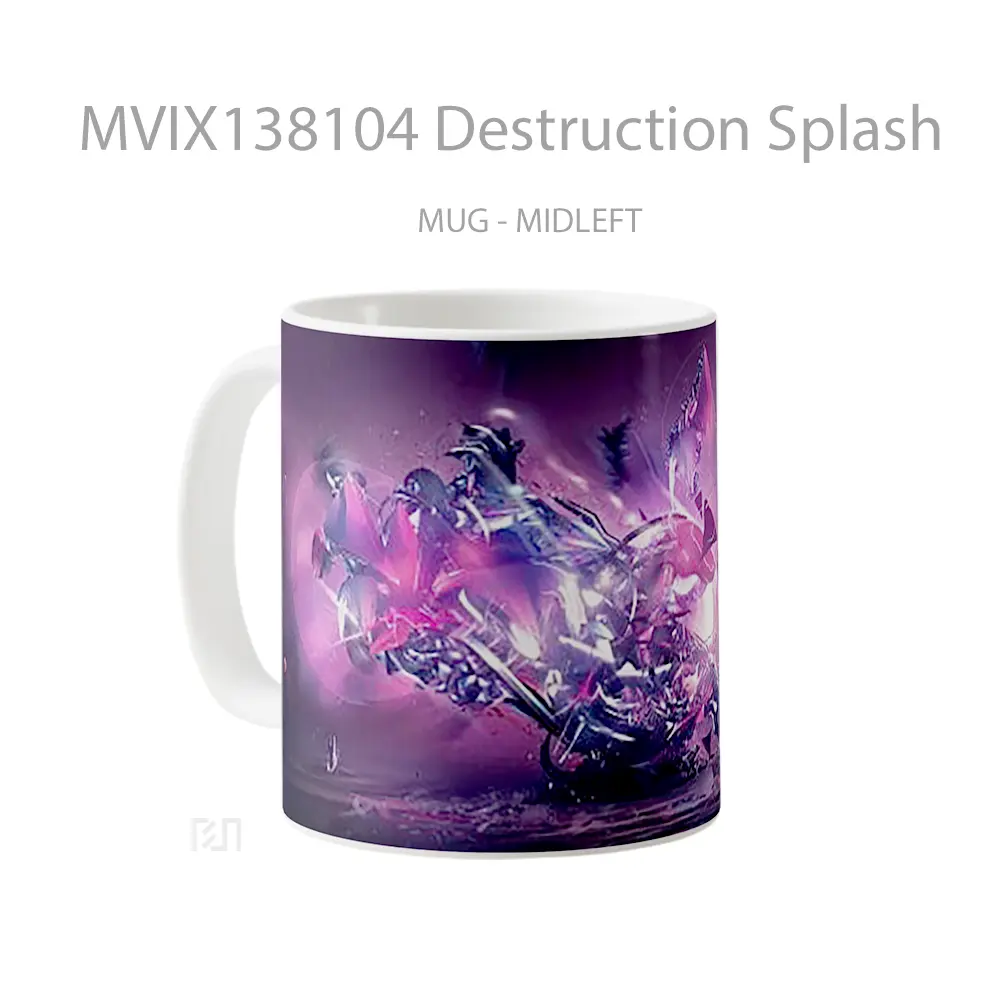 Mug Destruction Splash Gelas Keramik Unik - All-side / Desain