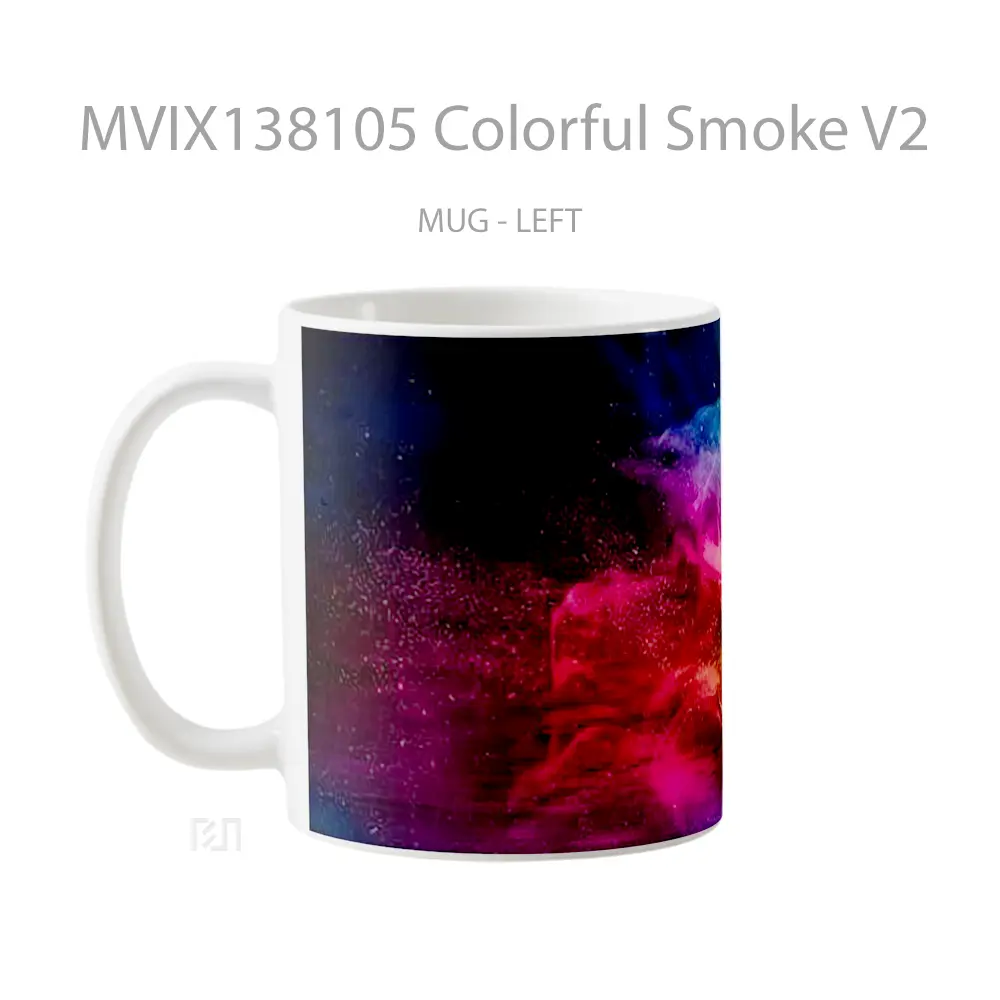 Mug Colorful Smoke V2 Gelas Keramik Unik - All-side / Desain