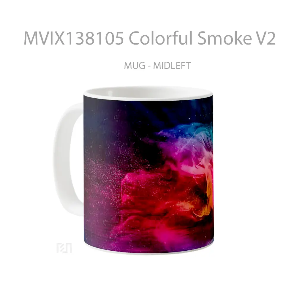 Mug Colorful Smoke V2 Gelas Keramik Unik - All-side / Desain