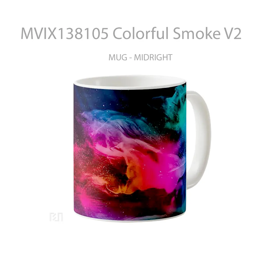 Mug Colorful Smoke V2 Gelas Keramik Unik - All-side / Desain