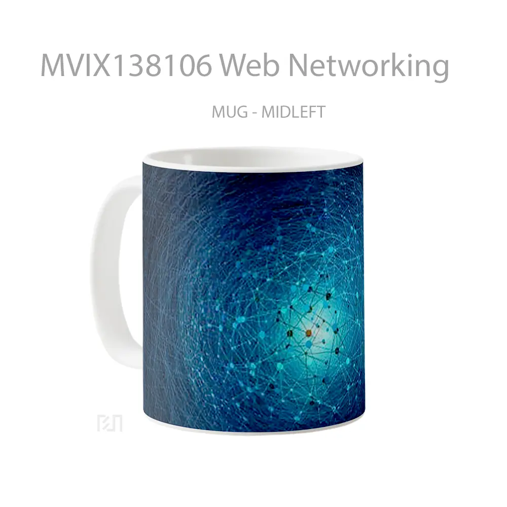 Mug Web Networking Gelas Keramik Unik - All-side / Desain