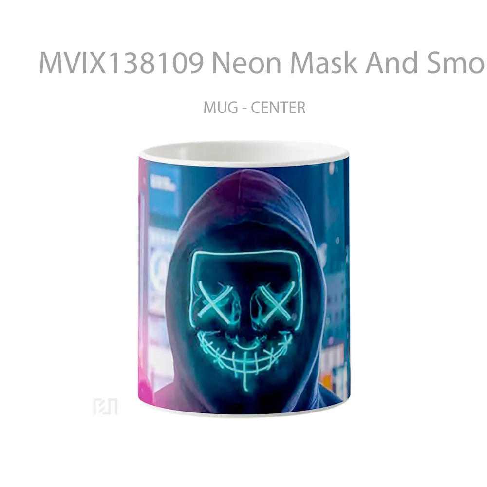 Mug Neon Mask And Smoke Gelas Keramik Unik