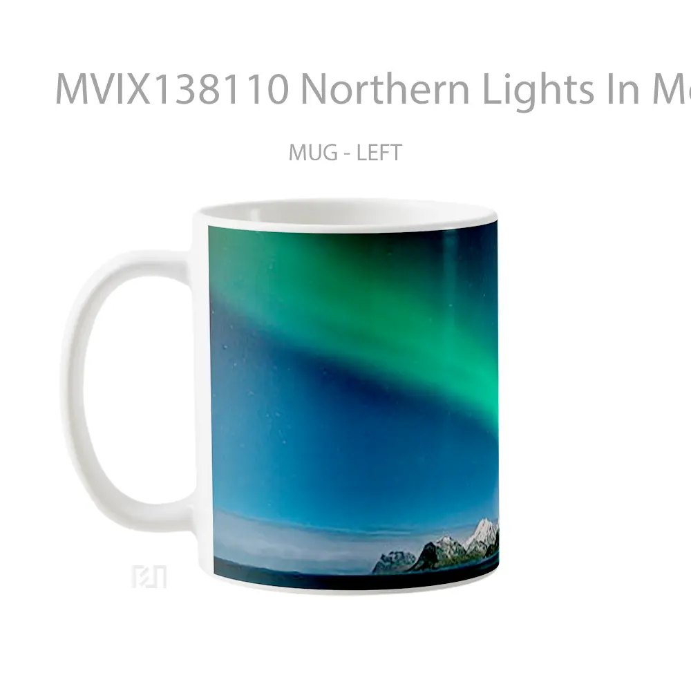 Mug Northern Lights In Mountains And Lake Gelas Pemandangan Alam - All-side / Desain