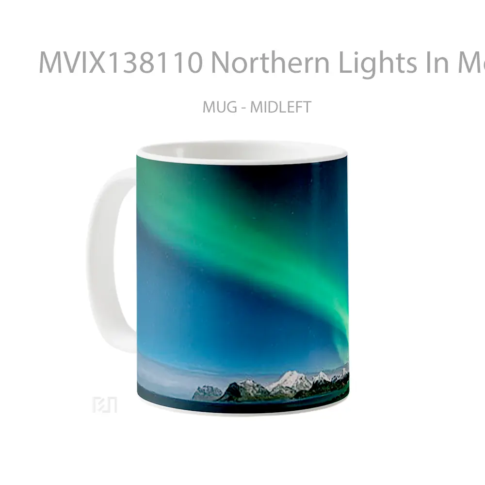 Mug Northern Lights In Mountains And Lake Gelas Pemandangan Alam - All-side / Desain