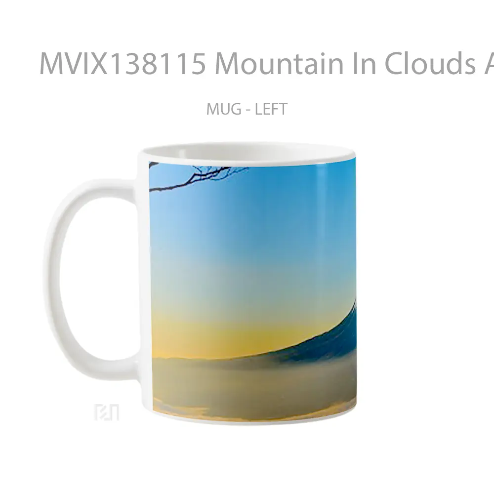 Mug Mountain In Clouds At Sunset Gelas Pemandangan Alam - All-side / Desain