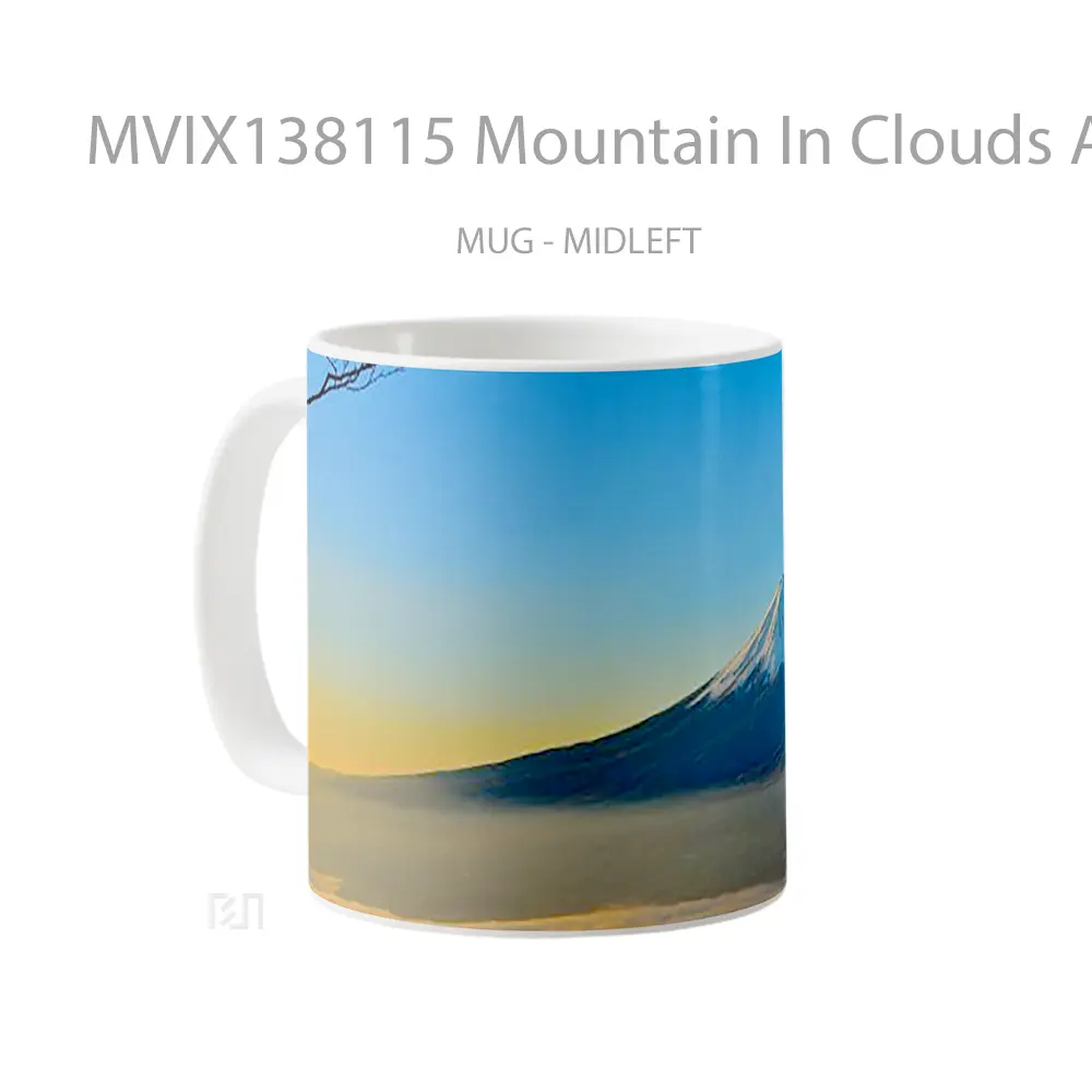 Mug Mountain In Clouds At Sunset Gelas Pemandangan Alam - All-side / Desain