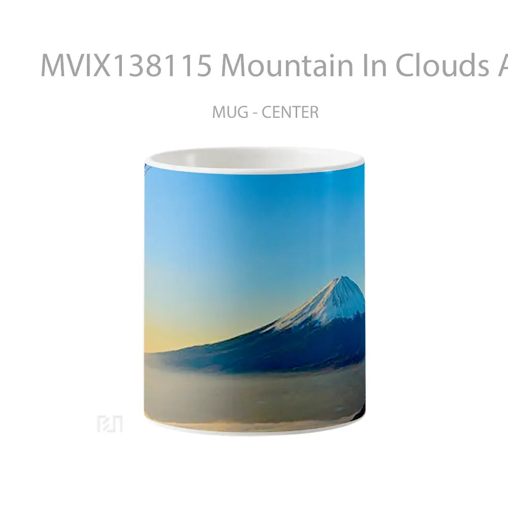 Mug Mountain In Clouds At Sunset Gelas Pemandangan Alam