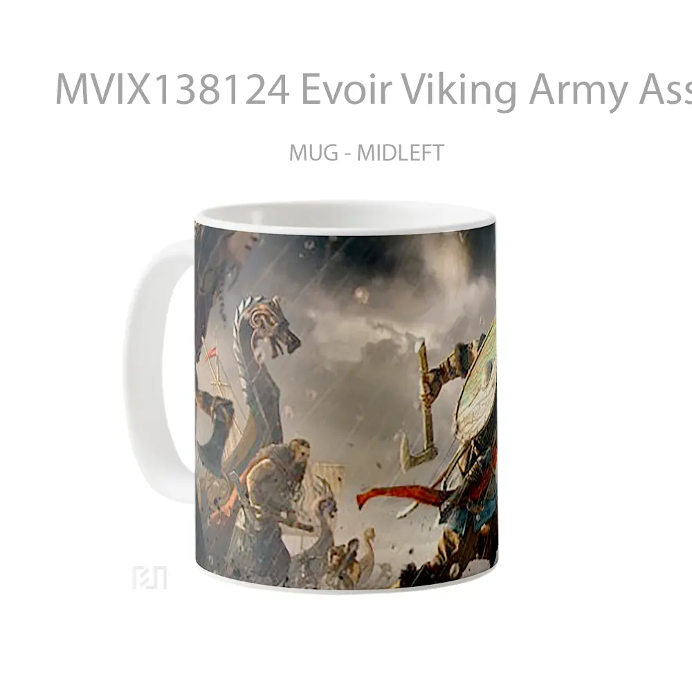 Mug Evoir Viking Army Assassins Creed Valhalla Cangkir Gamer - All-side / Desain