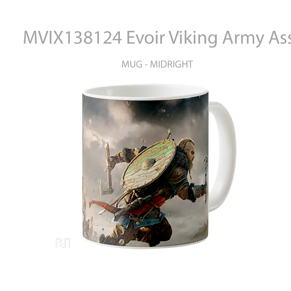 Mug Evoir Viking Army Assassins Creed Valhalla Cangkir Gamer - All-side / Desain
