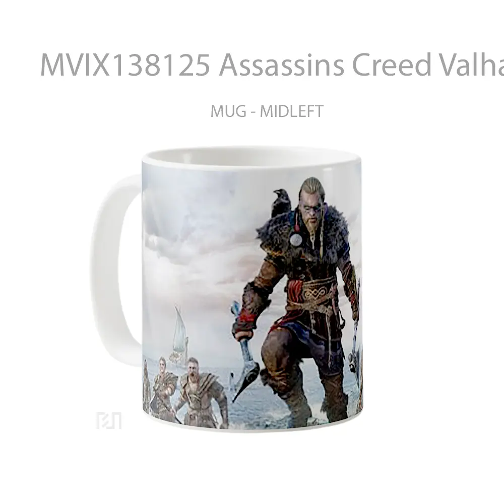 Mug Assassins Creed Valhalla Evoir Viking Cangkir Gamer - All-side / Desain